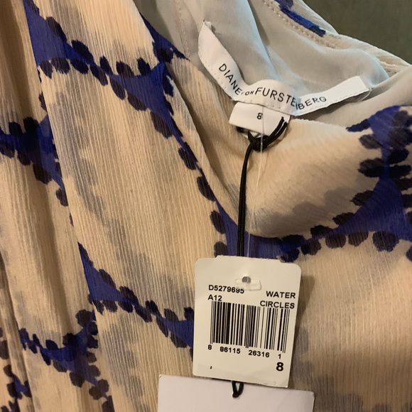 NWT DVF Lileyu Short  water circles indigo dress - Picture 2 of 2